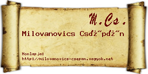 Milovanovics Csépán névjegykártya